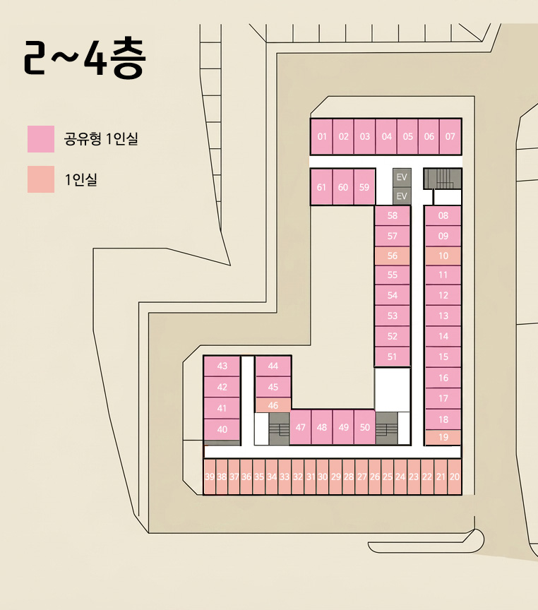 2층 ~ 4층 안내도(모바일)